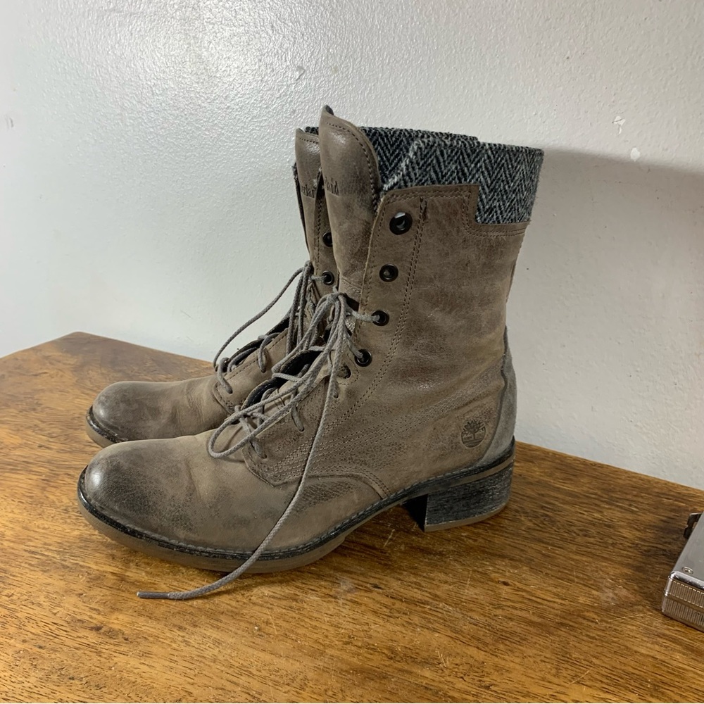 Timberland combat style lace up leather boots